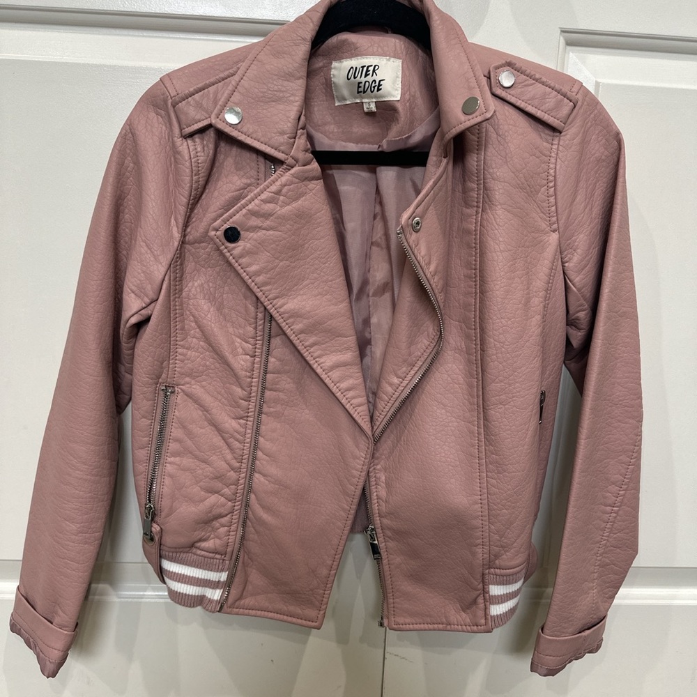 Cute pink faux leather jacket